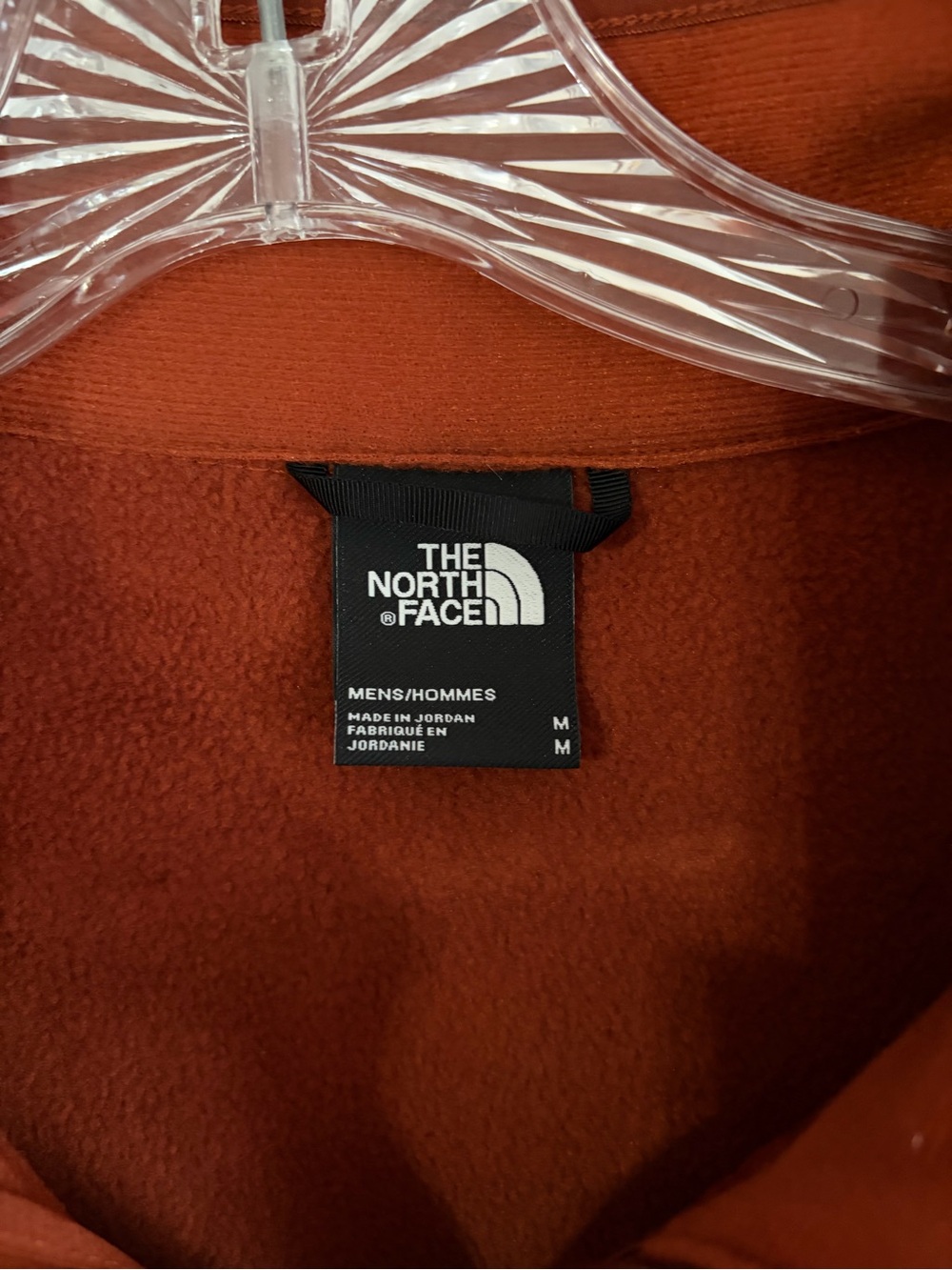 The North Face Men's Quarter-Zip Pullover Sweater - Rust Orange - Picture 3 of 3